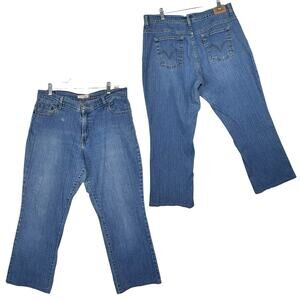 VTG Y2K Levis 550 Jeans Relaxed Ankle Boot High Waist Women 14 M (34X28) Stretch